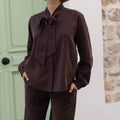 Blouse lavallière expresso