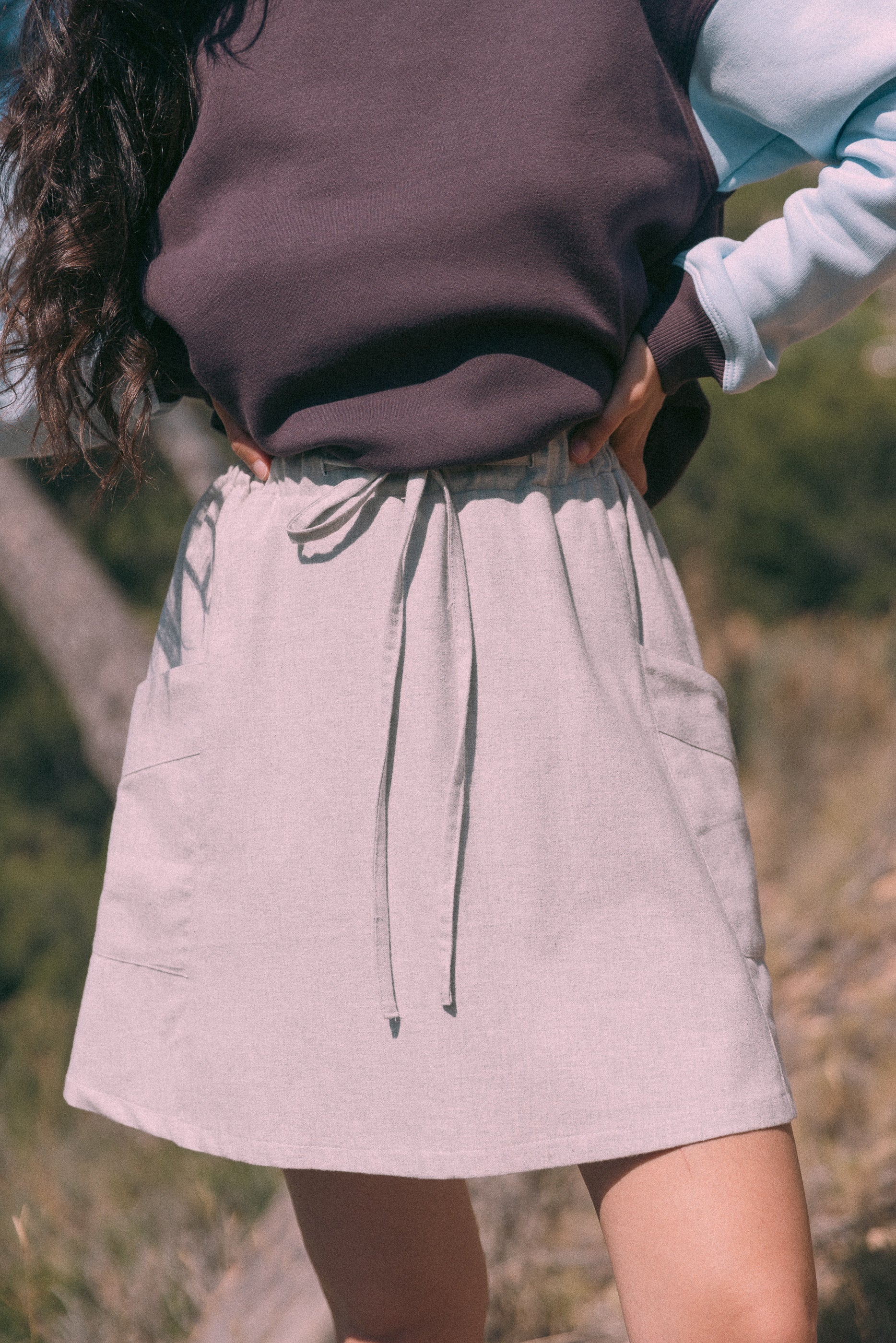 Jupe cargo gris chiné