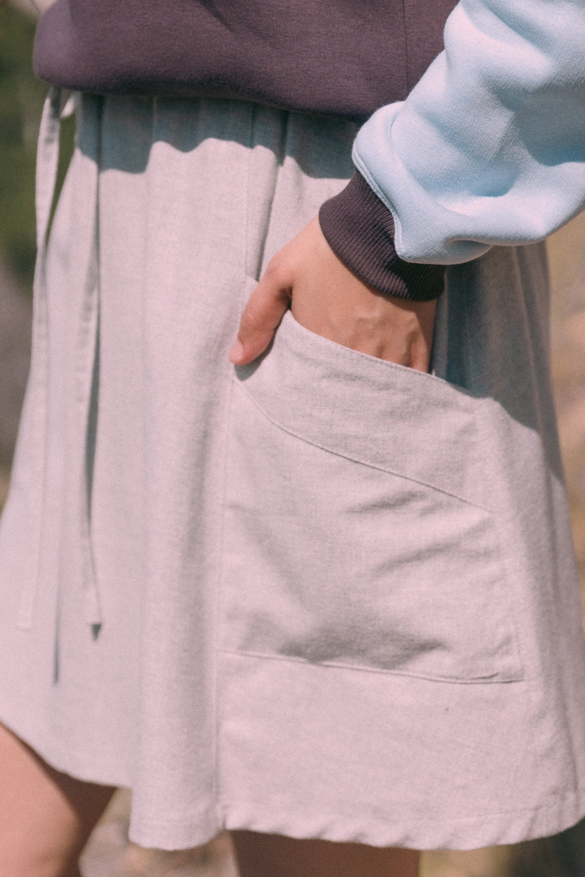 Jupe cargo gris chiné