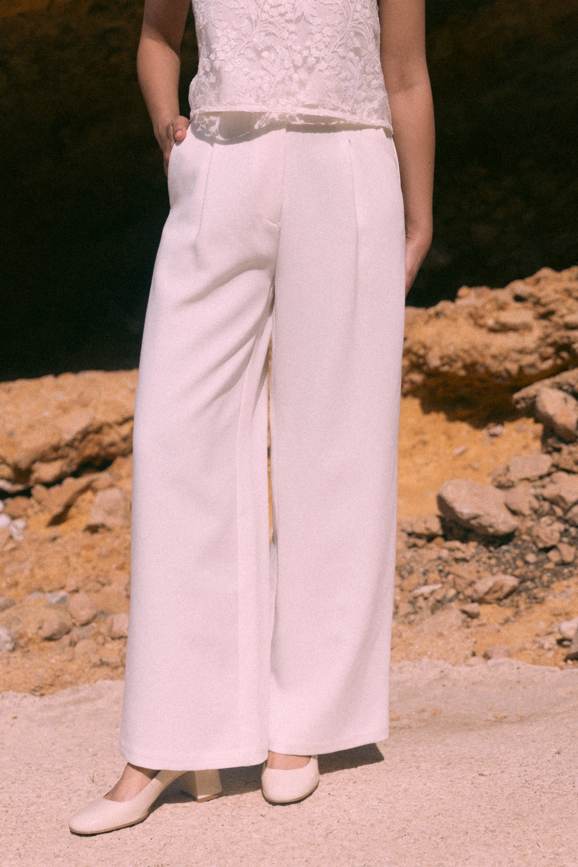 bridal pleated trousers