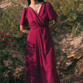 Robe drapée Jane cassis