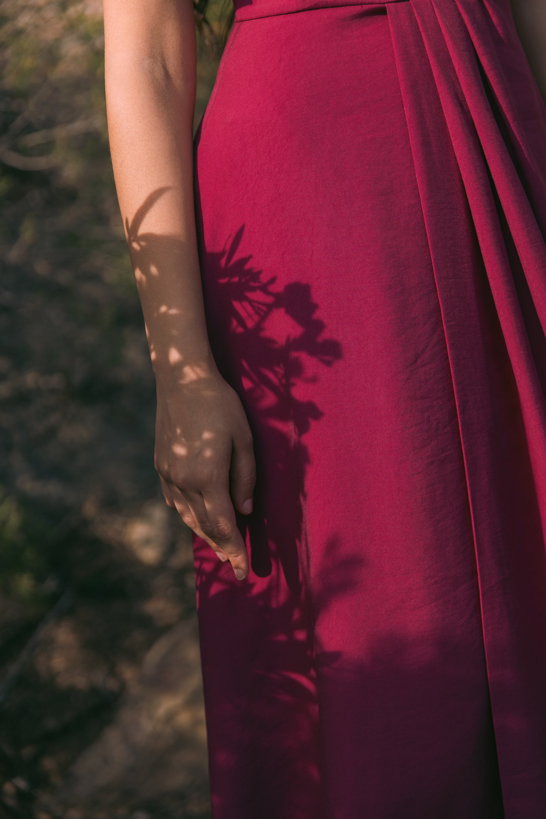 Robe drapée Jane cassis