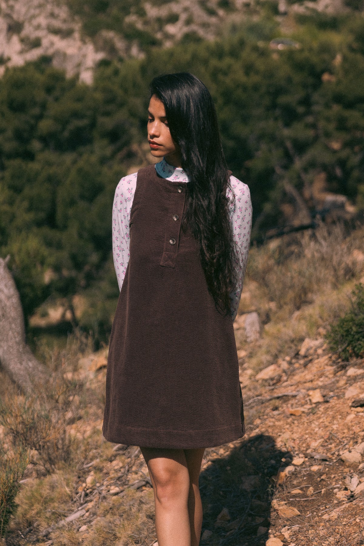 Robe Lison velours écorce