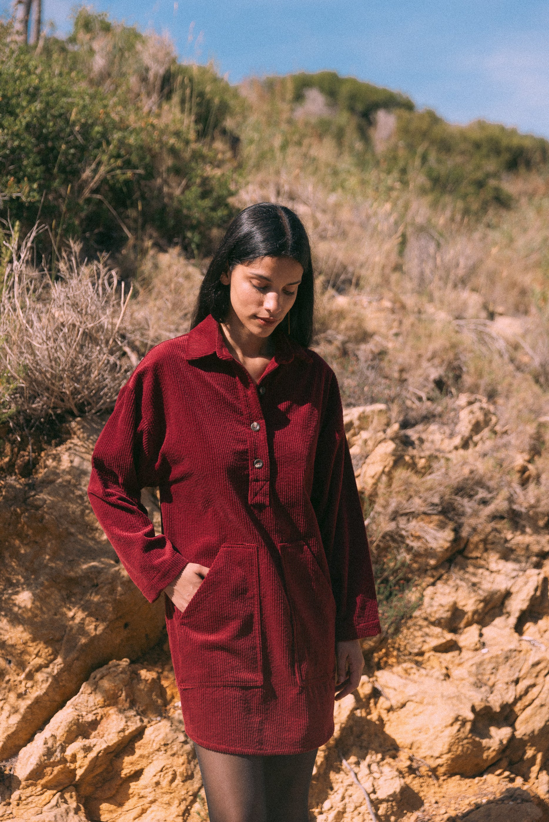 Robe vareuse bordeaux