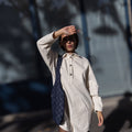 Cream velvet smock dress