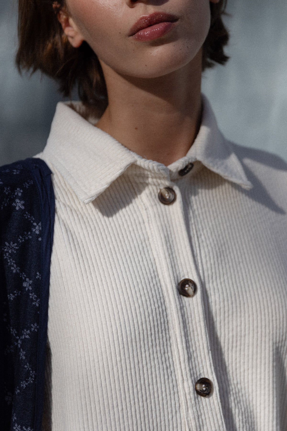 Robe vareuse velours crème
