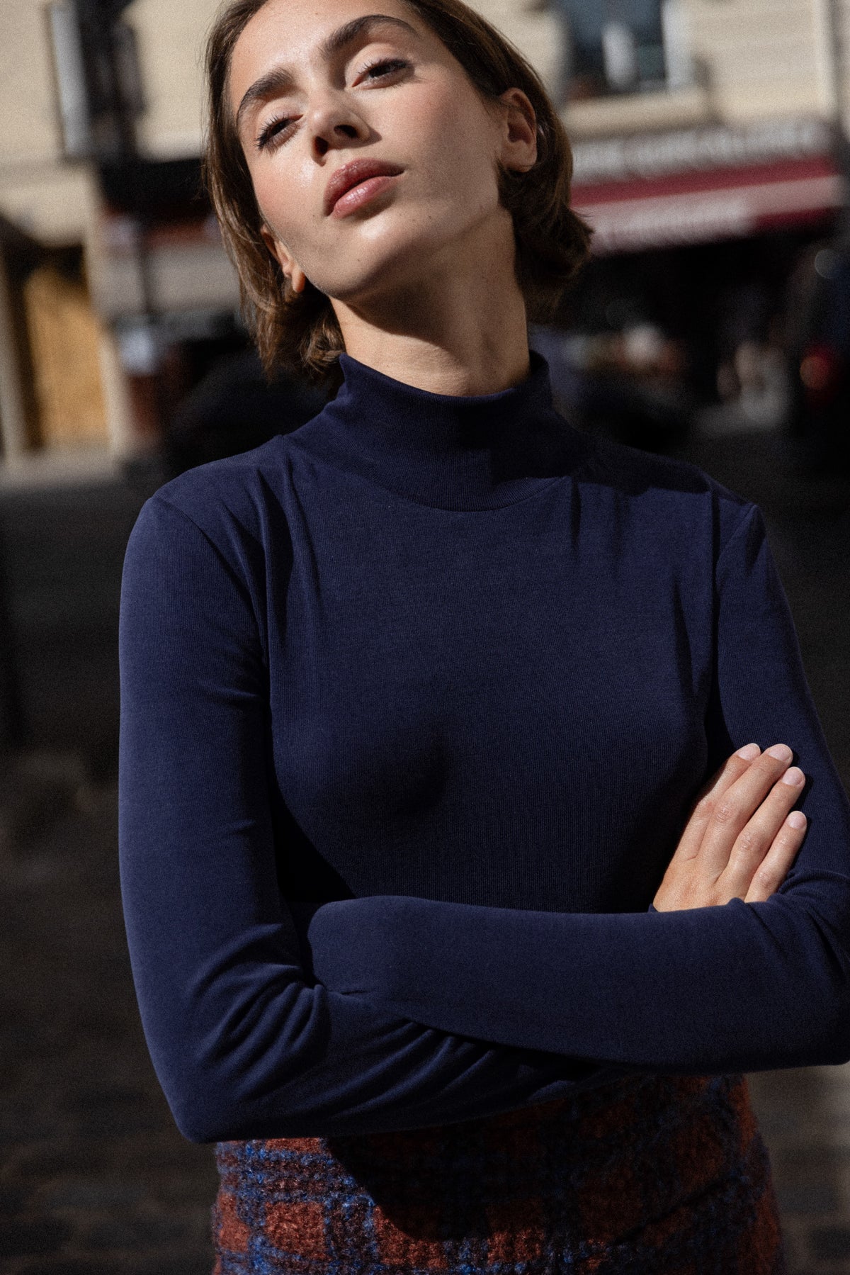 Sous pull col cheminée navy