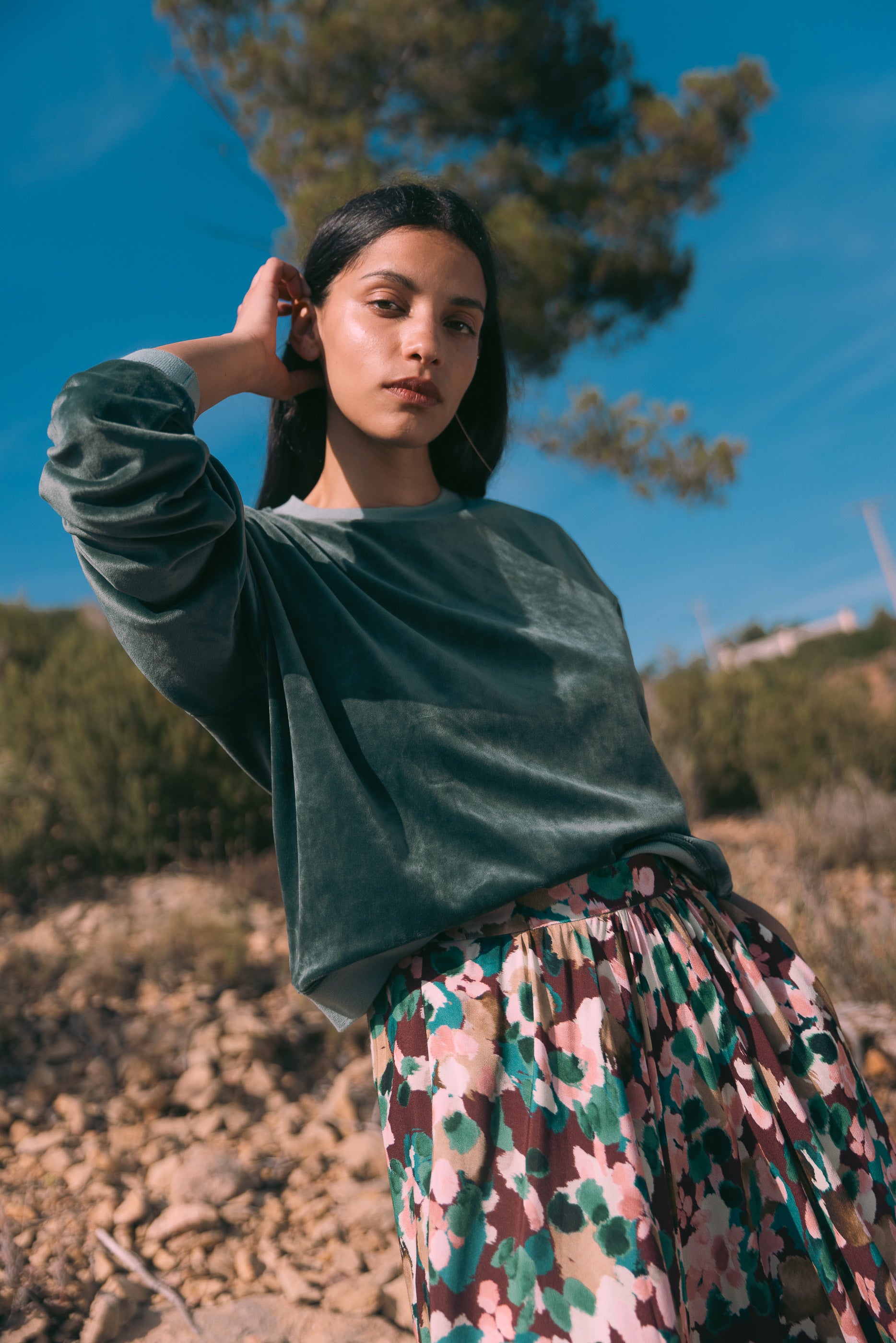Sweat doudou vert de gris
