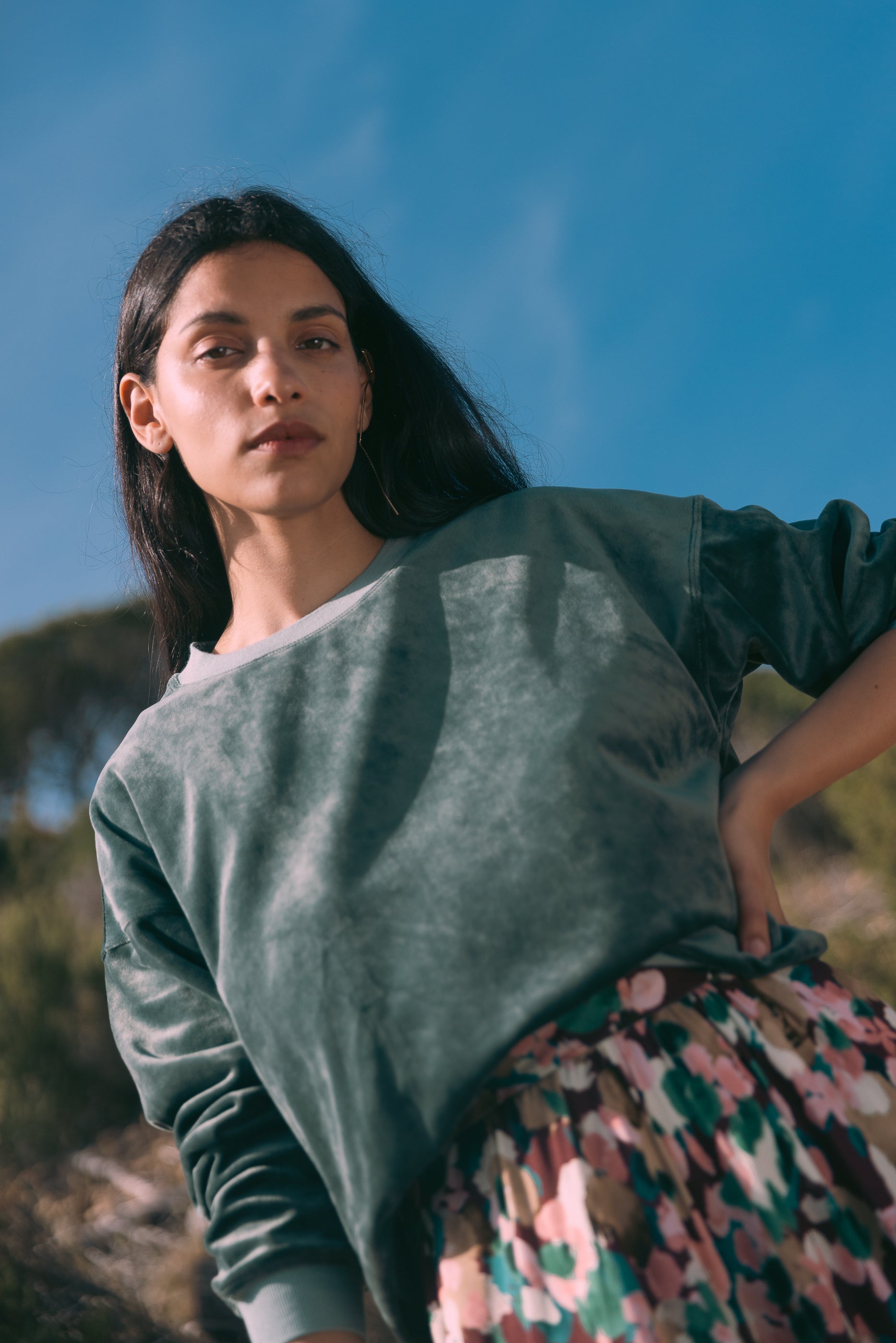 Sweat doudou vert de gris
