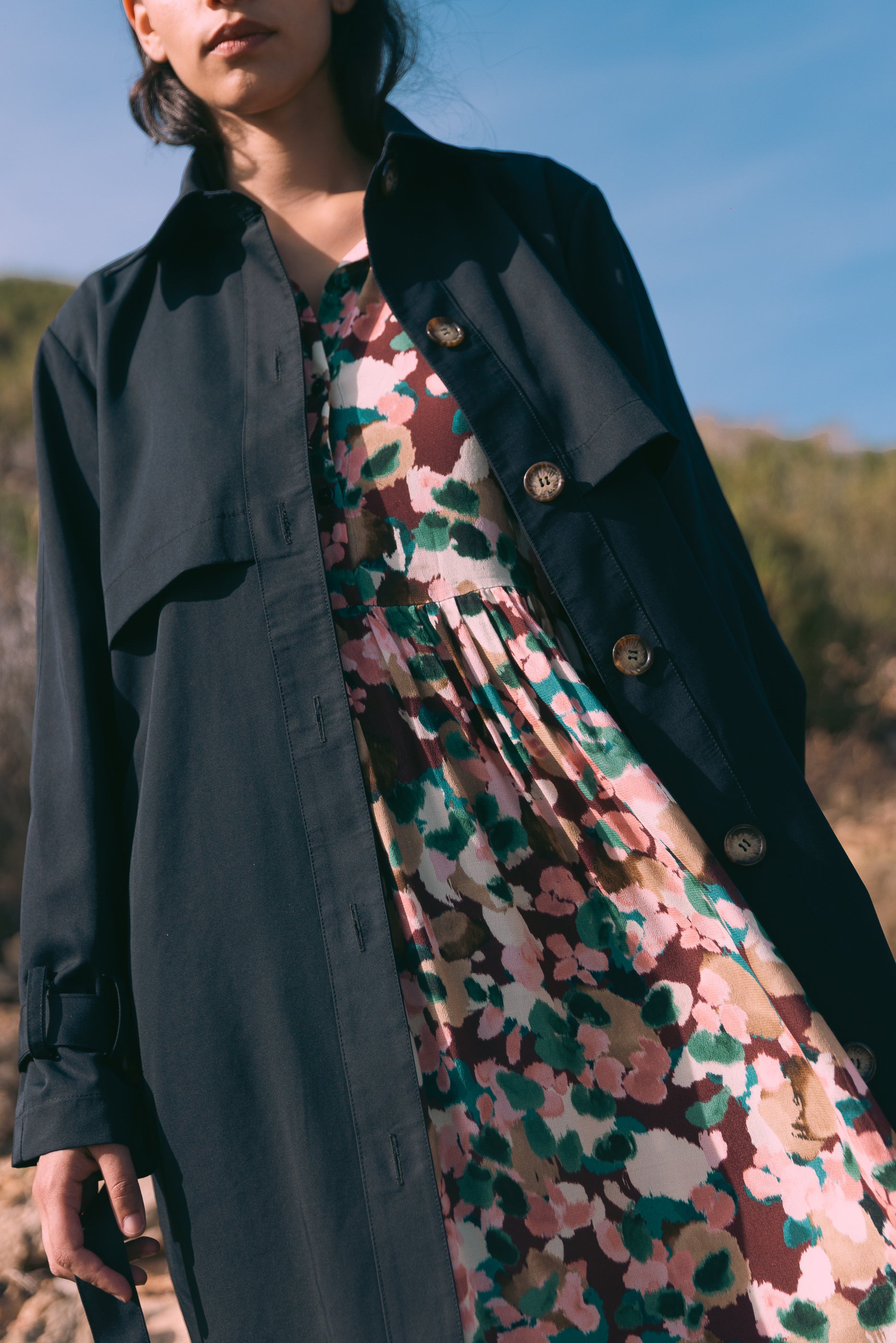 beige trench coat