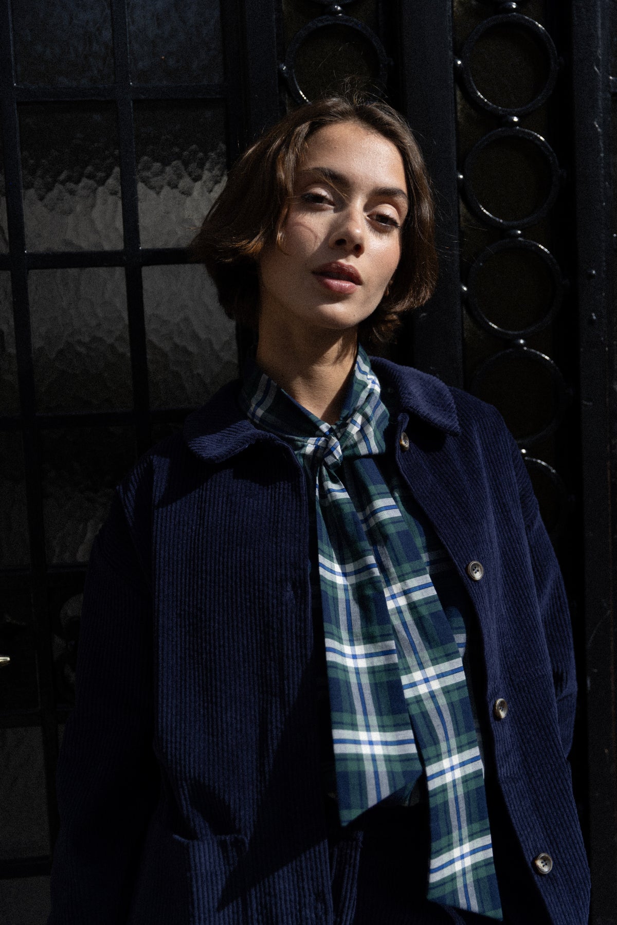 Veste tom velours navy