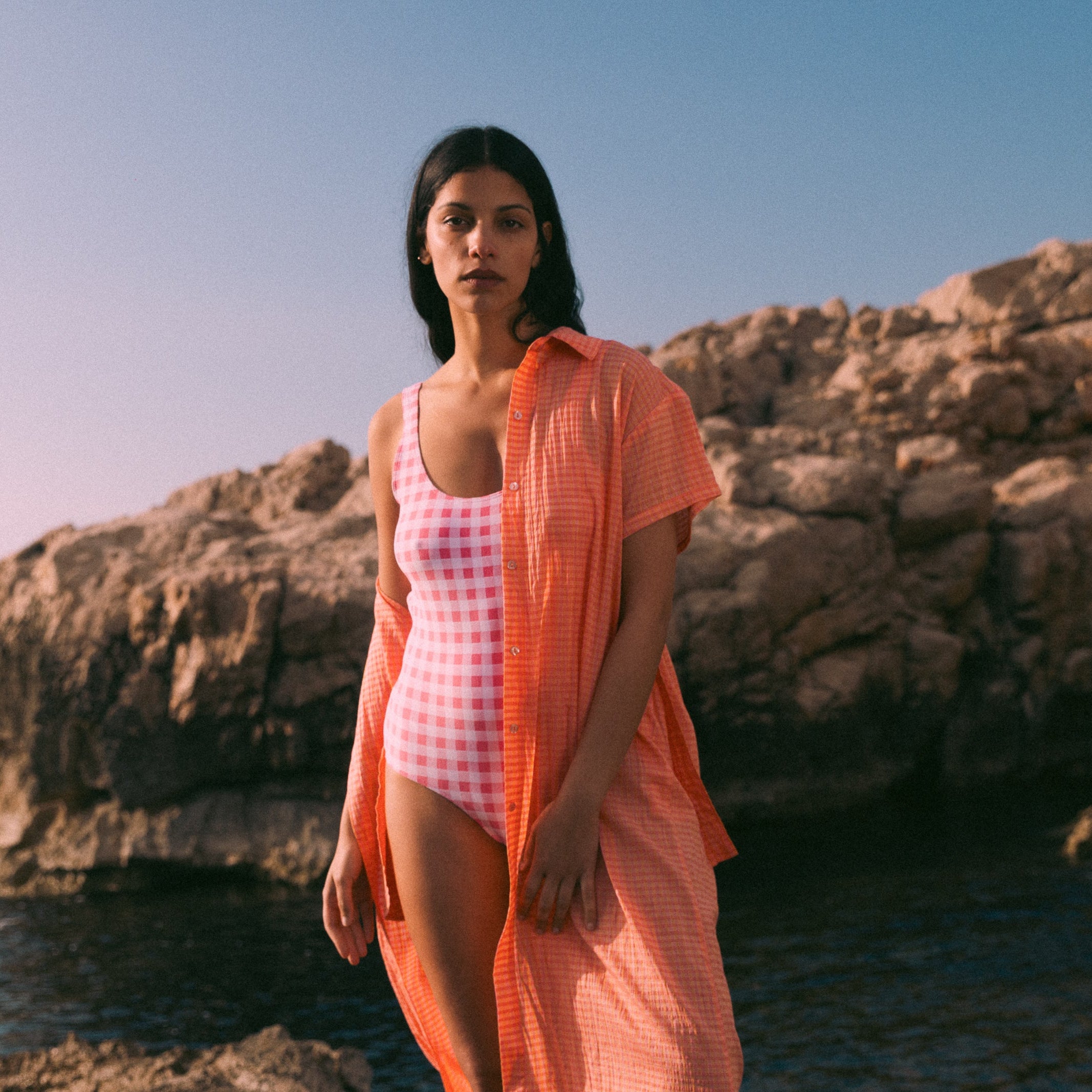 Sunset long shirt dress