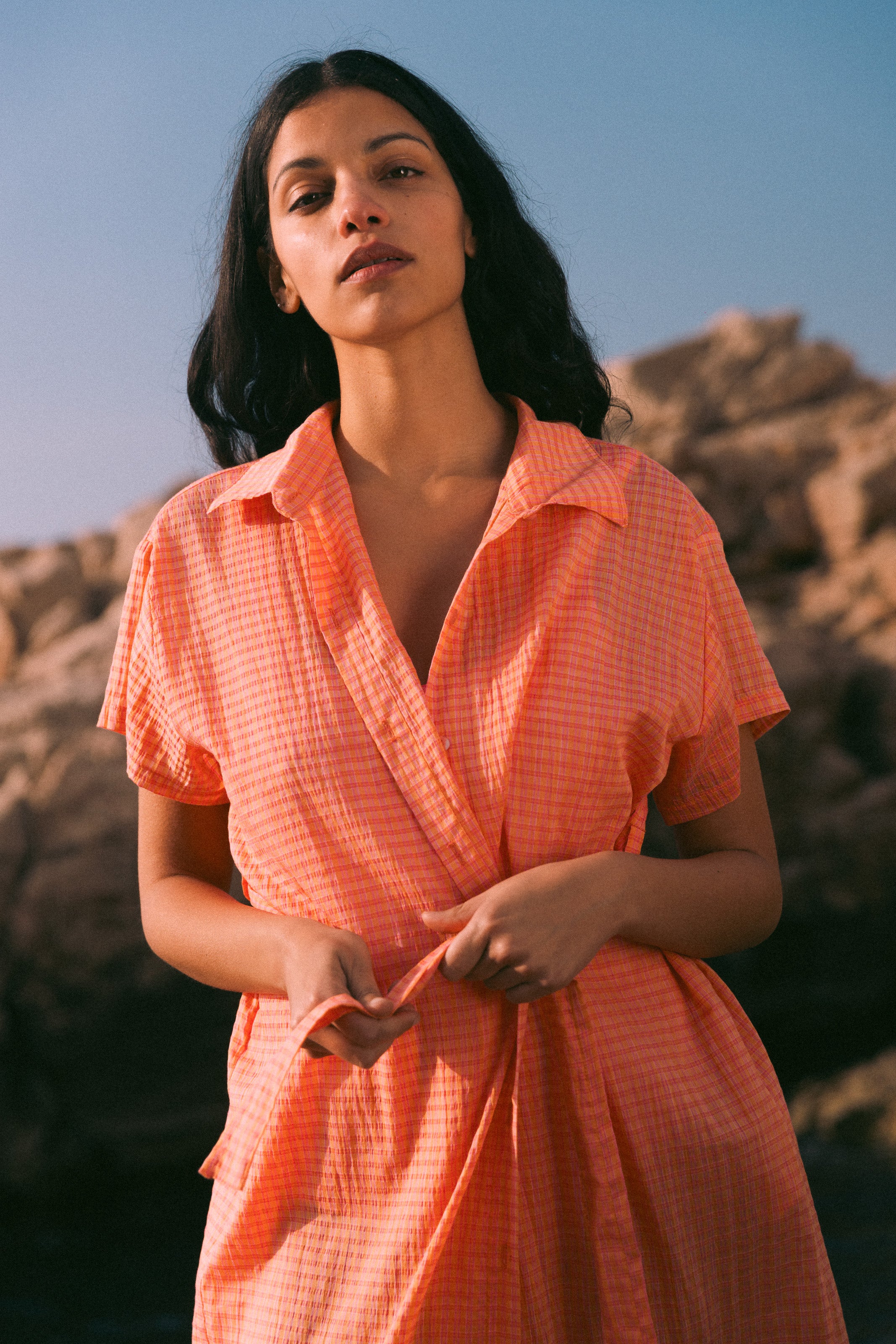Sunset long shirt dress