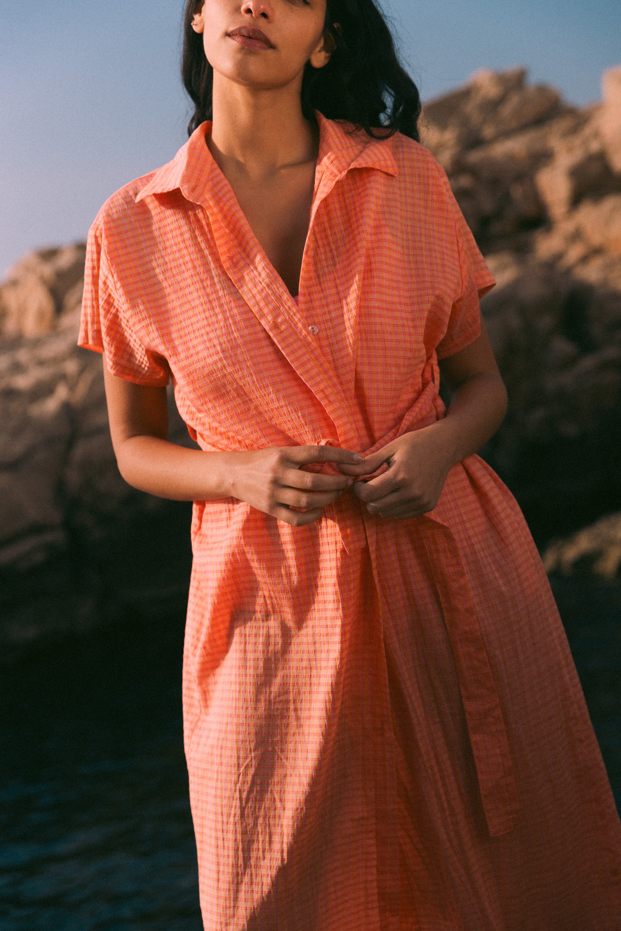 Sunset long shirt dress