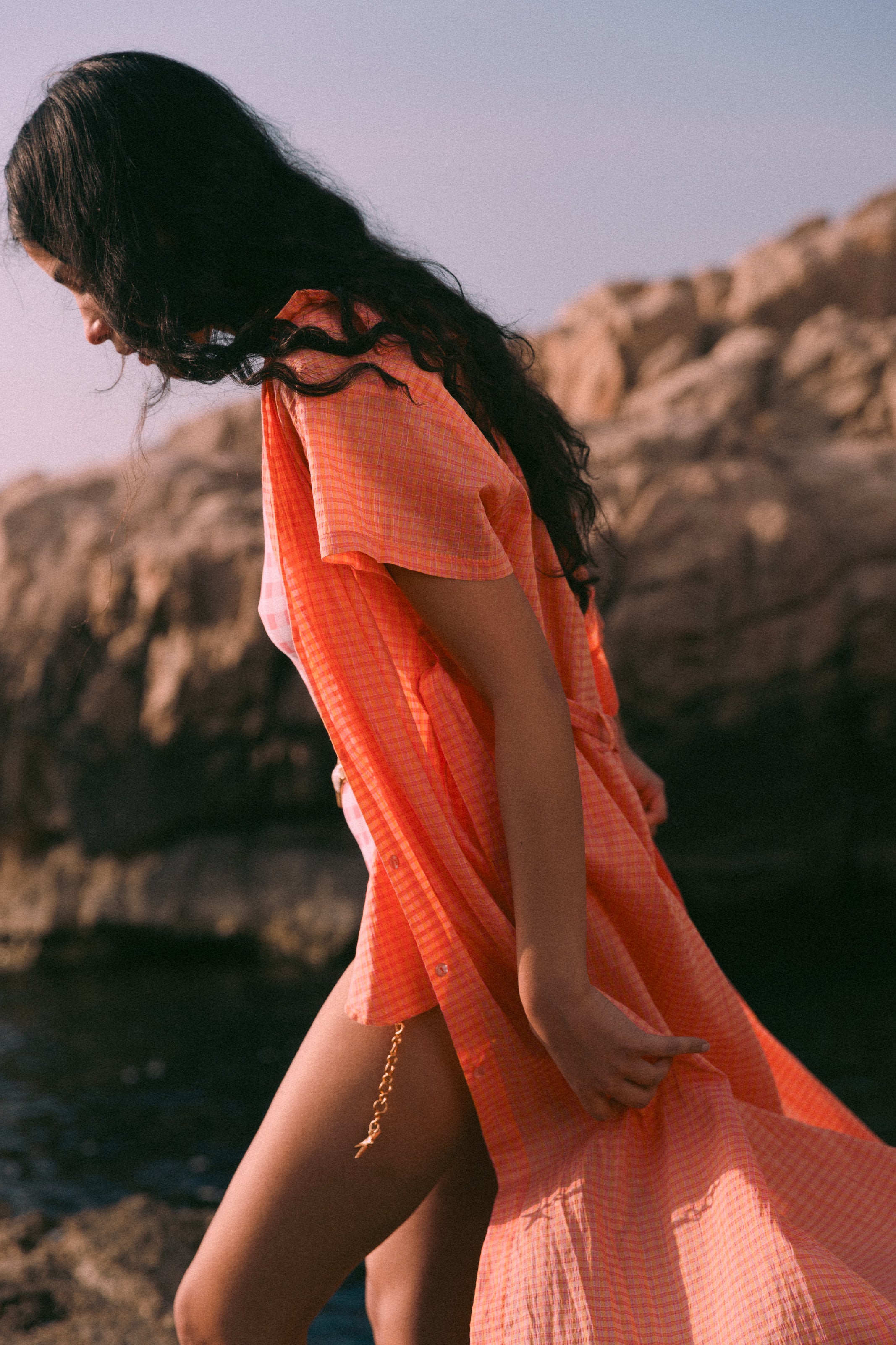 Sunset long shirt dress