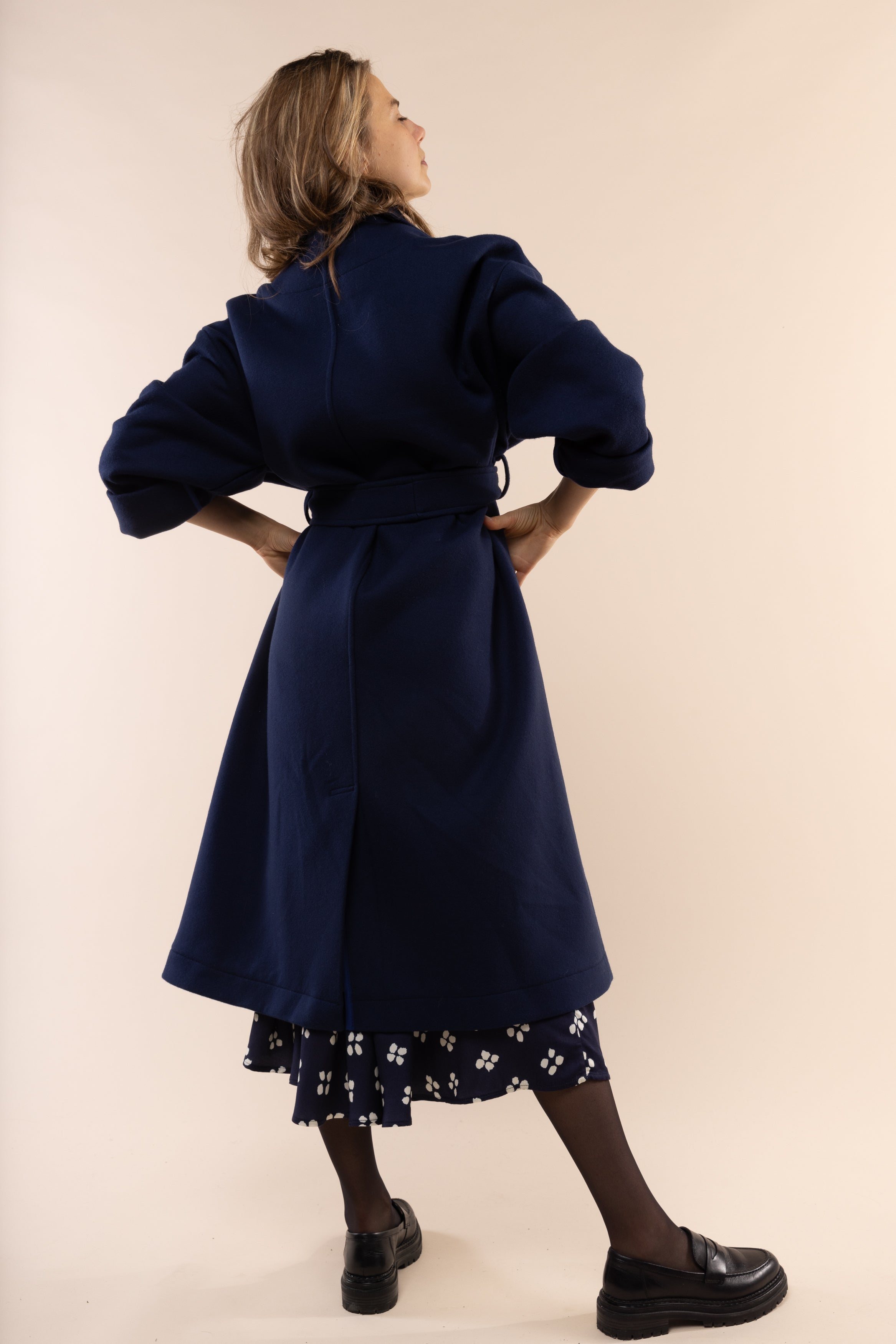 Manteau oversize bleu marine