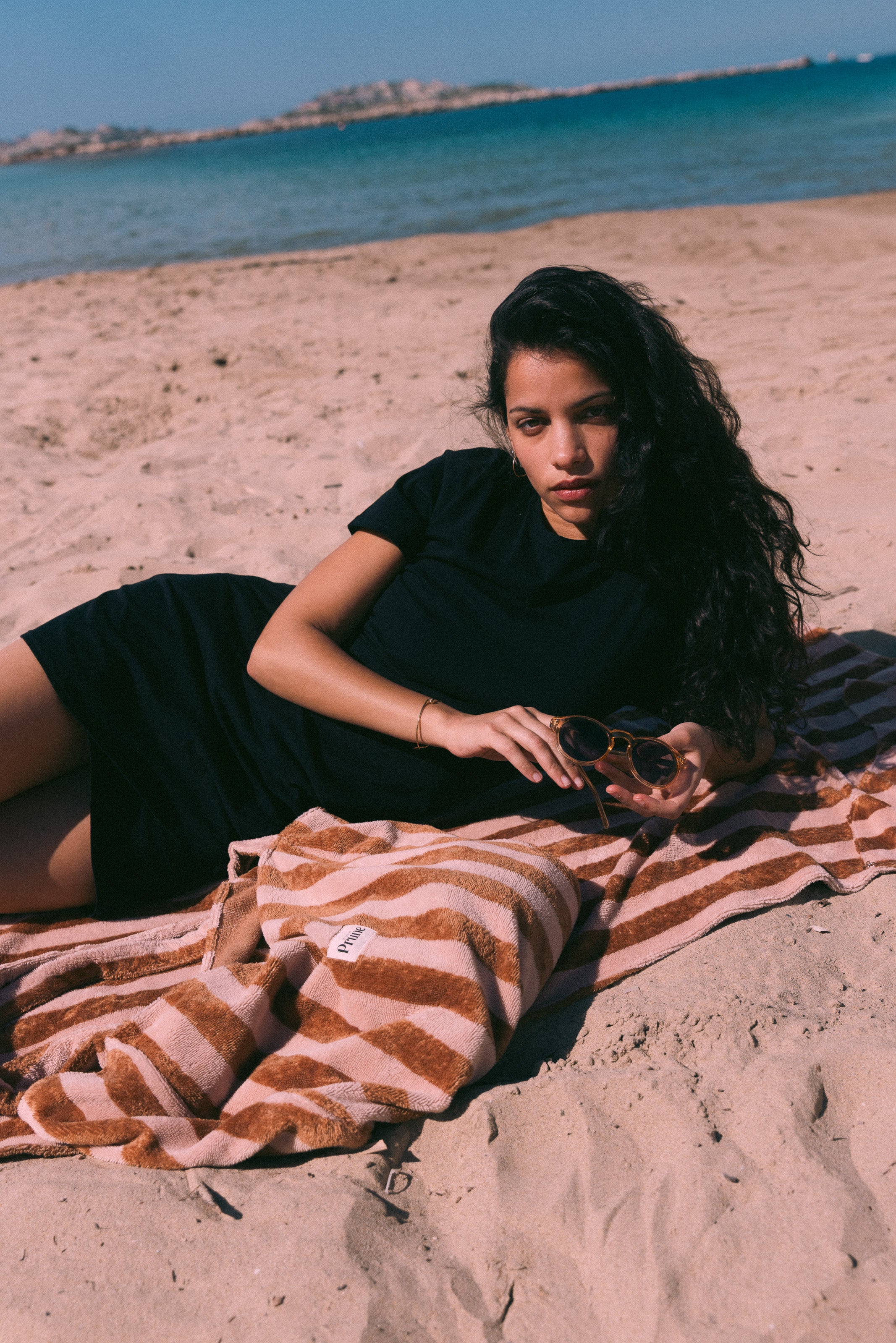 Mini robe drapée Carbone