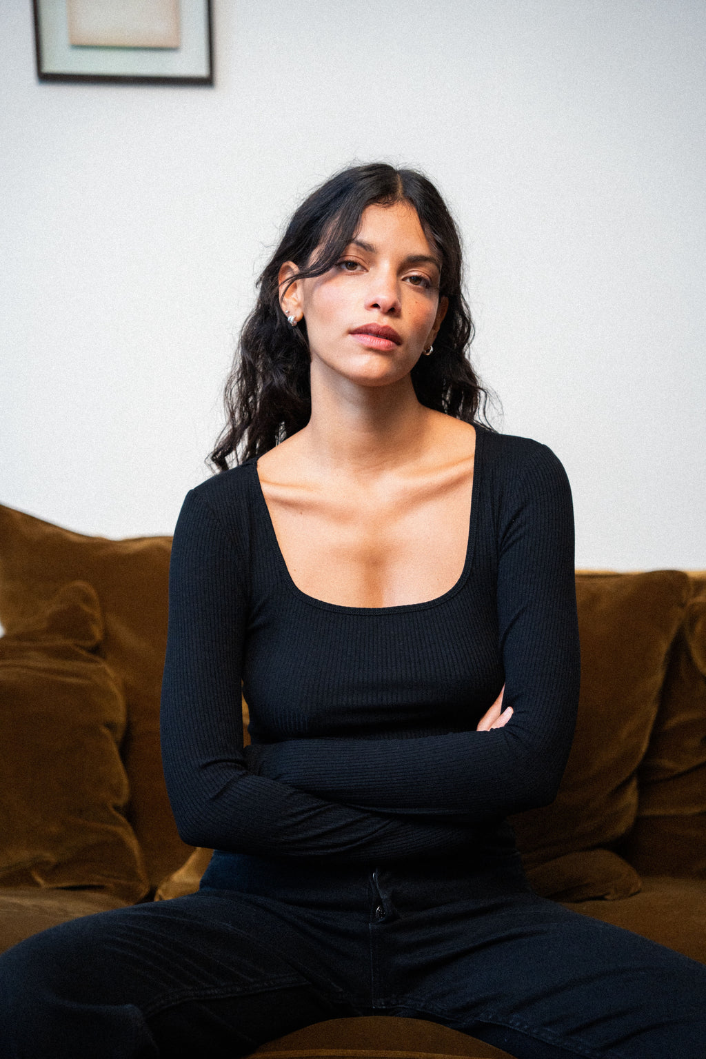 Sous-pull col carré Noir