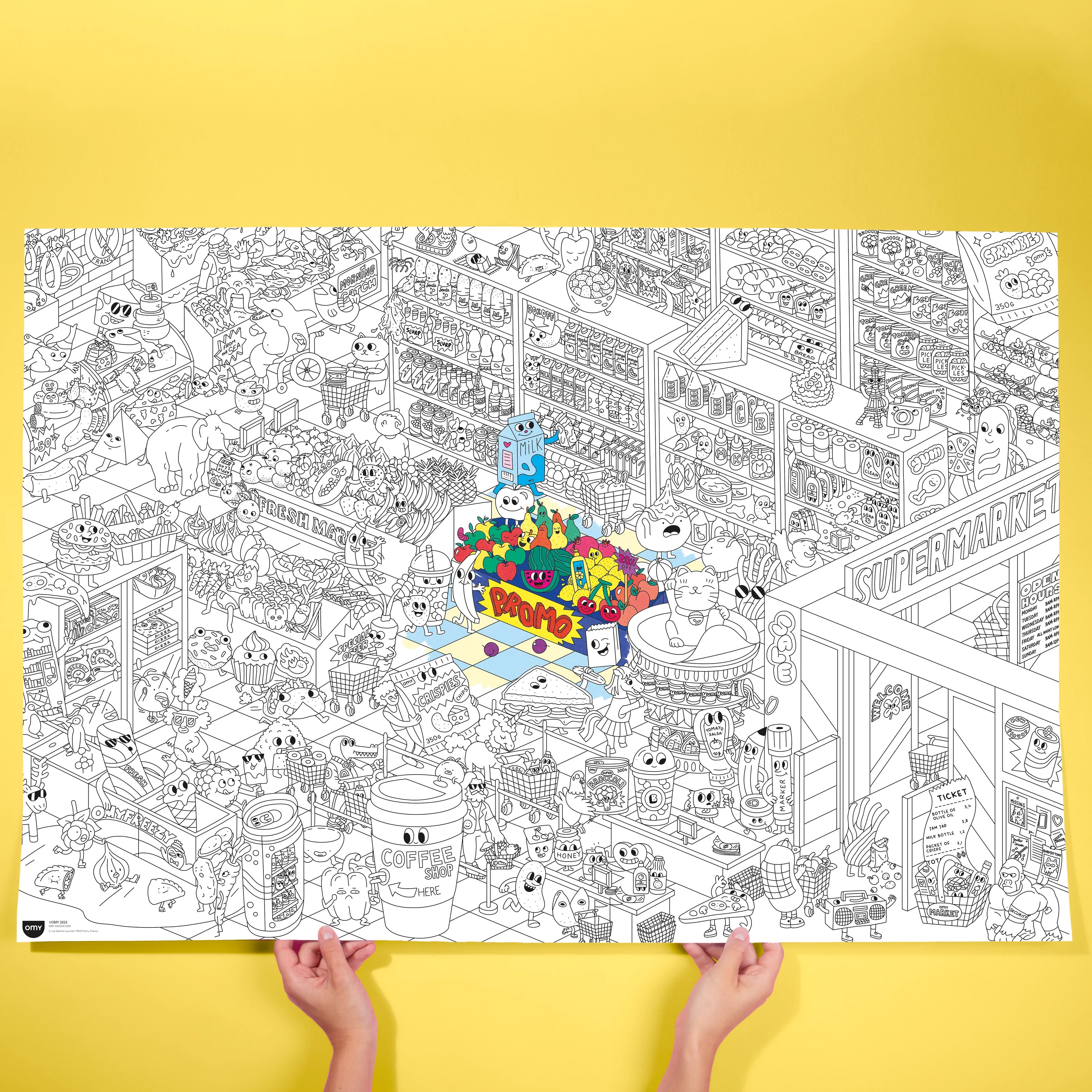 SUPER MARKET - POSTER GÉANT À COLORIER Enfant