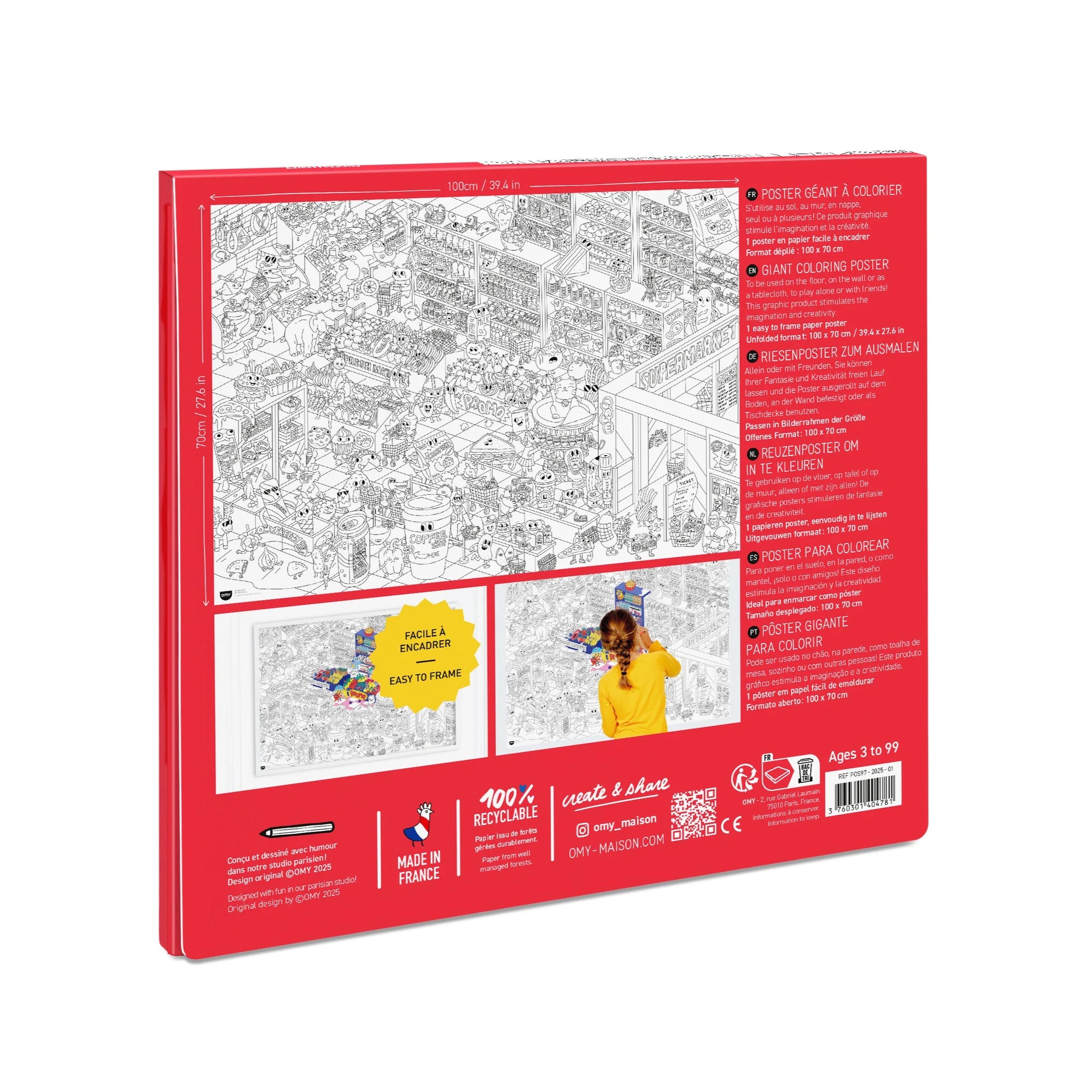 SUPER MARKET - POSTER GÉANT À COLORIER Enfant