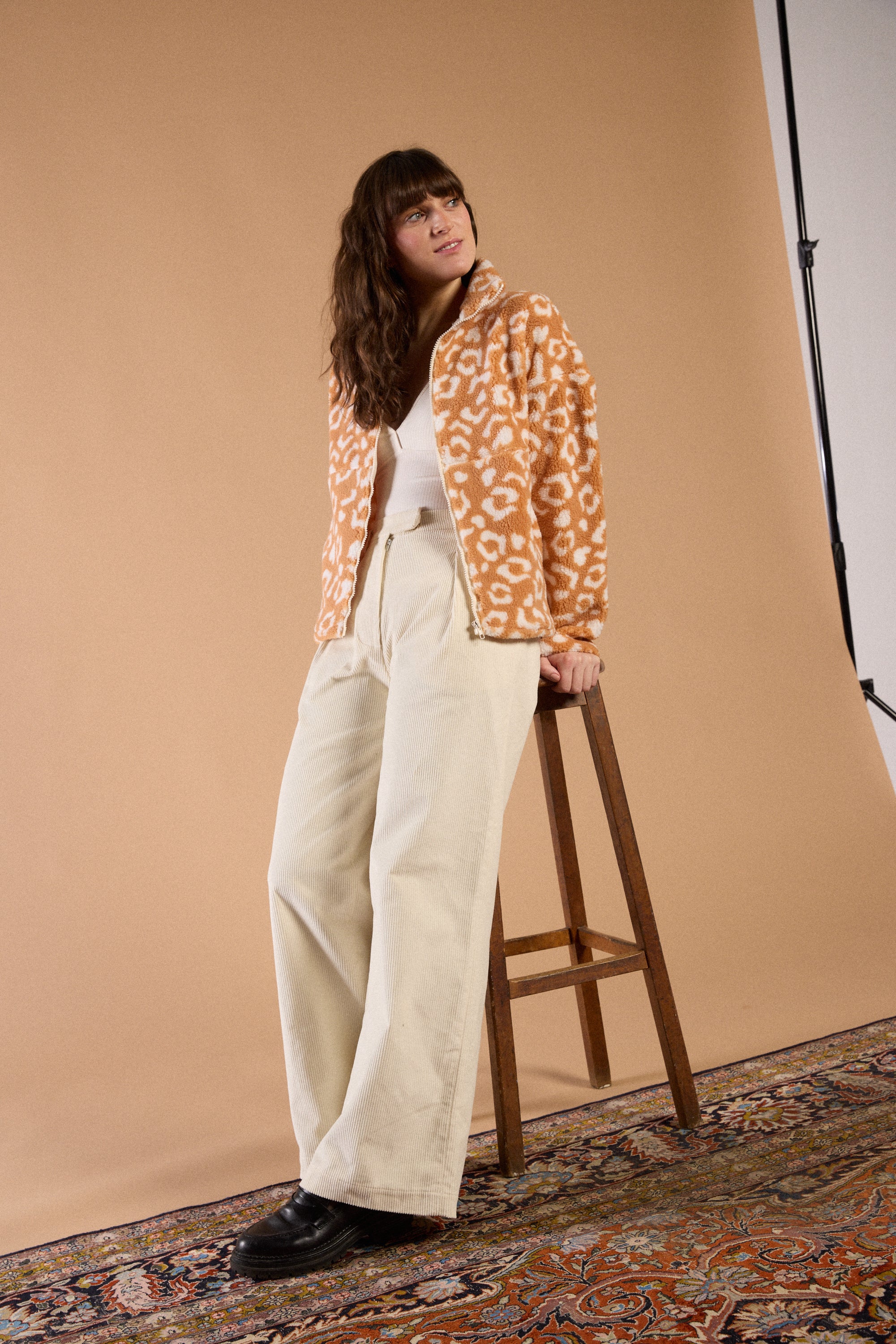 Pantalon à pinces velours Serena