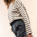 Khaki striped top