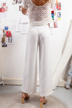 pantalones plisados ​​de novia