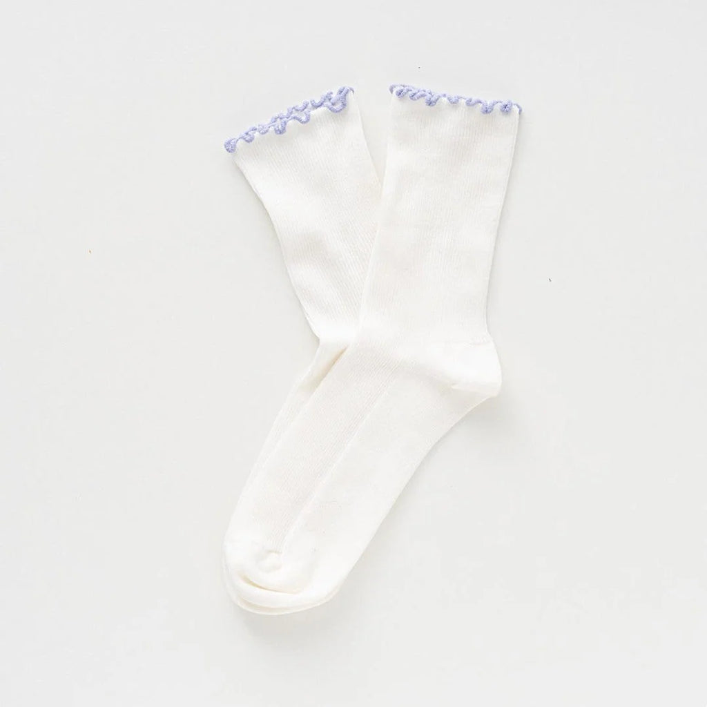 Chaussettes en coton biologique à volants | Lilas