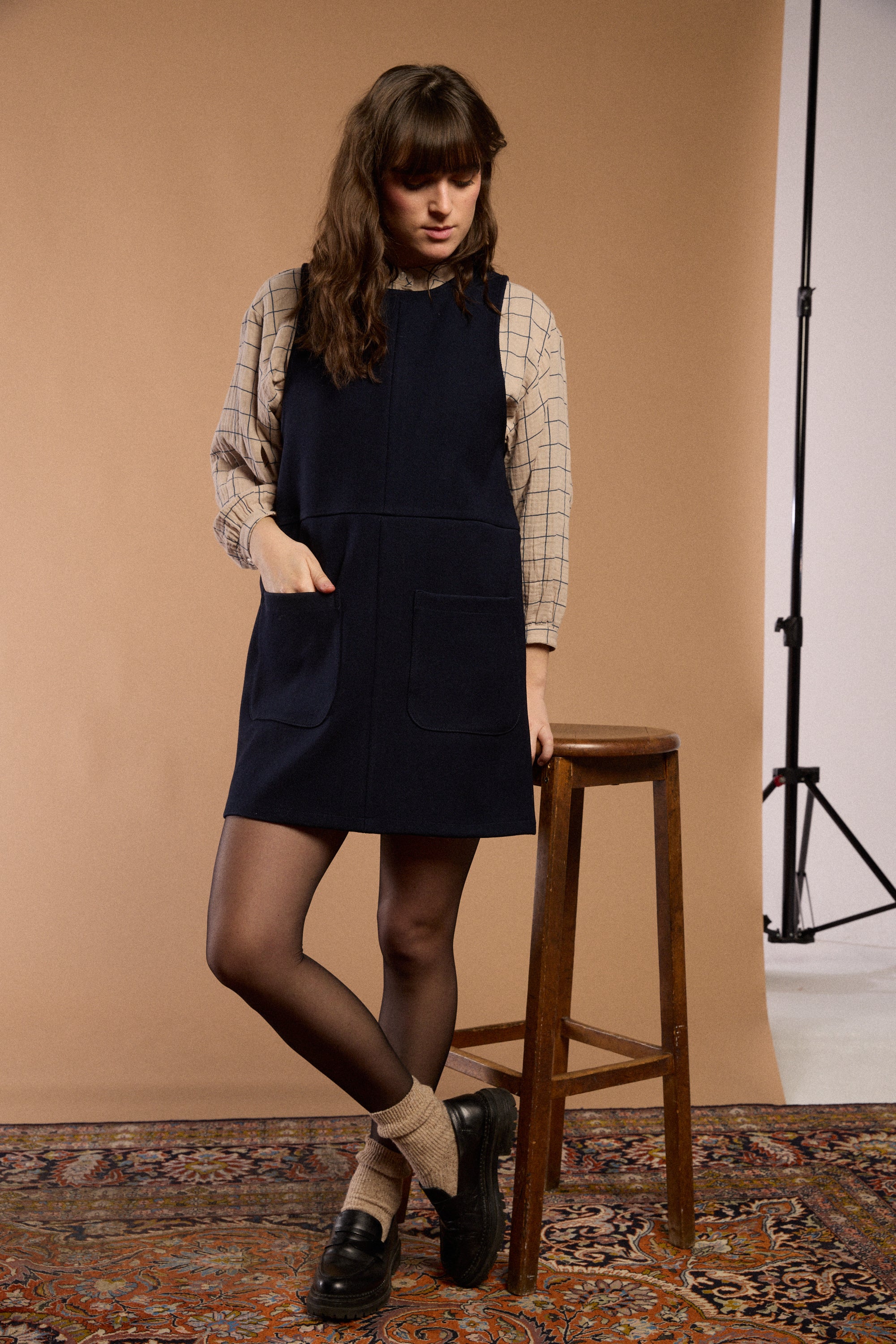 Robe courte sans manches navy