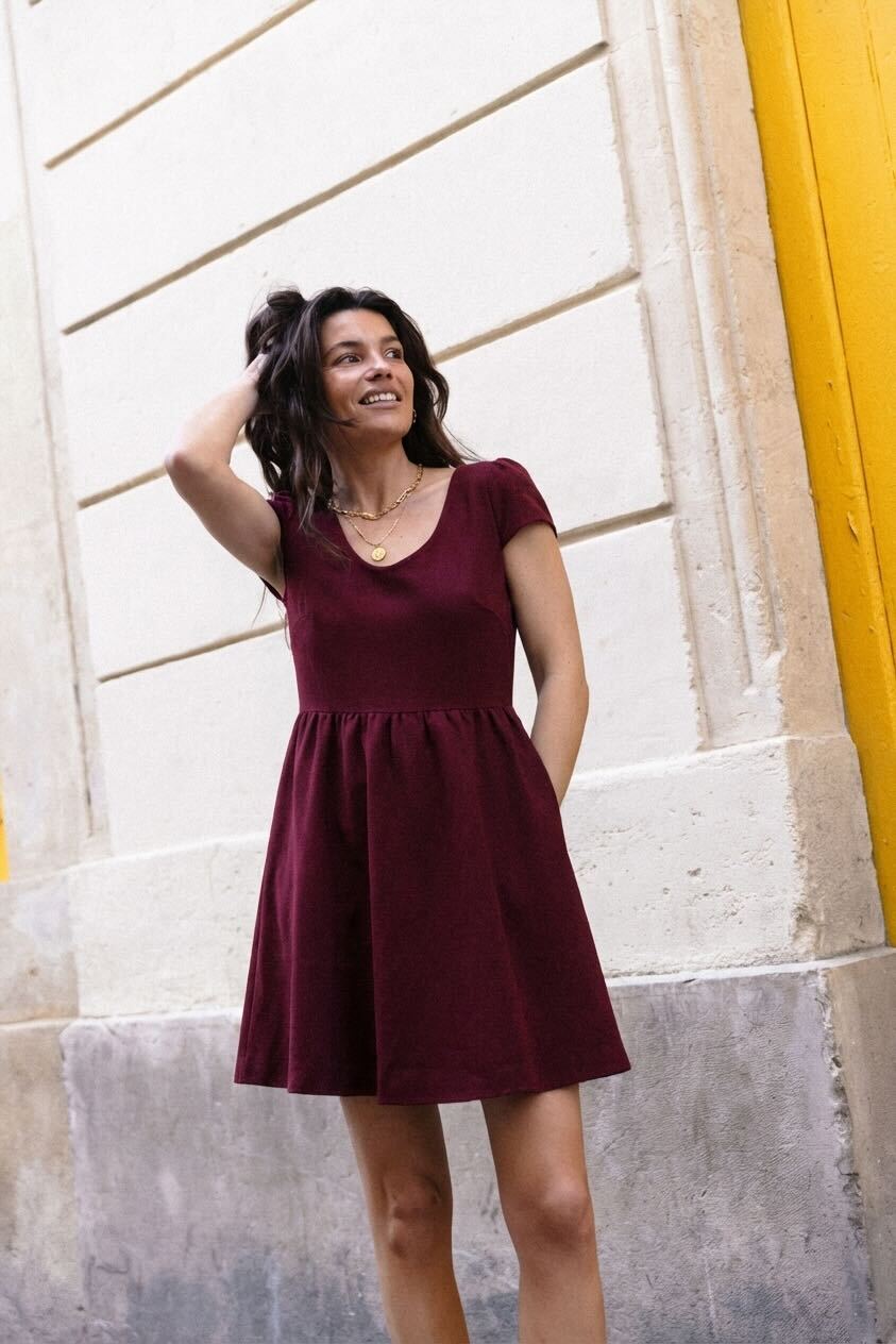 Romy burgundy dress Les jupes de Prune Romy burgundy dress Les jupes de Prune