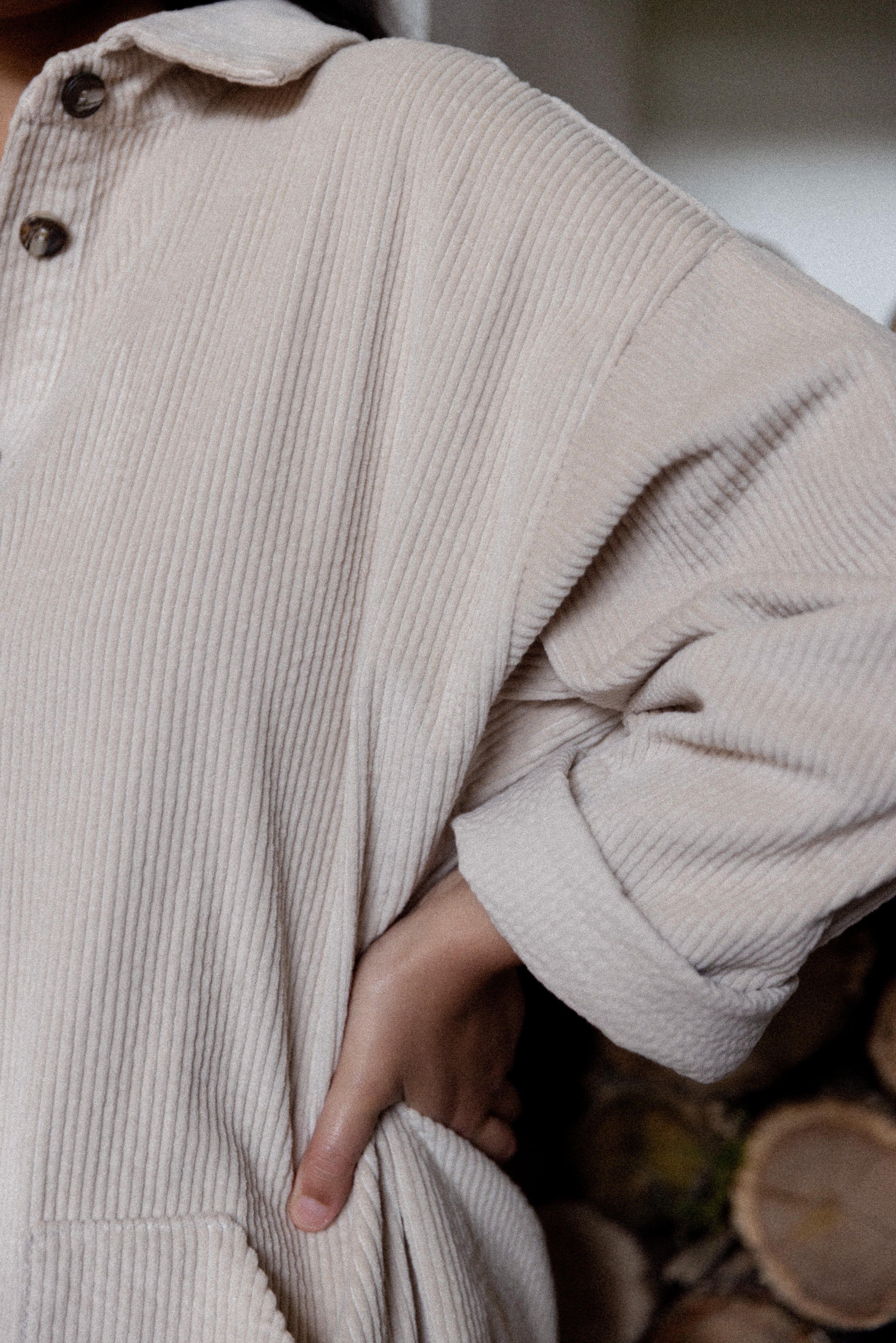 Robe Vareuse velours crème