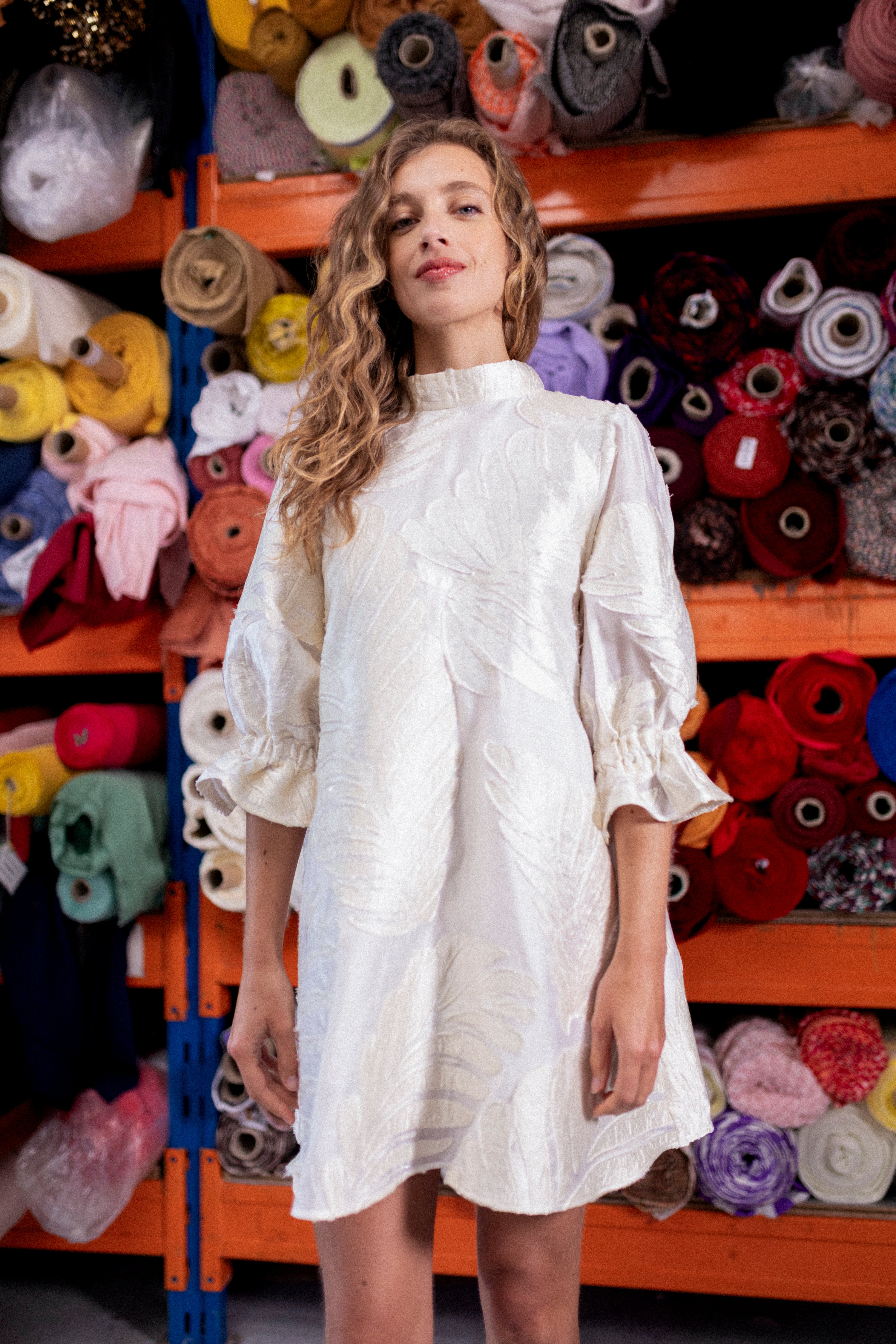 Robe babydoll plumes