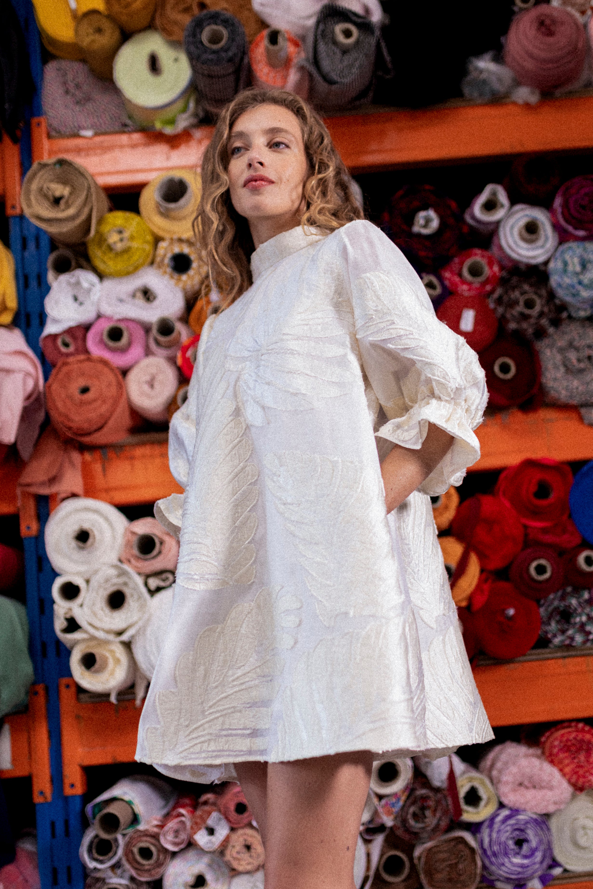 Robe babydoll plumes