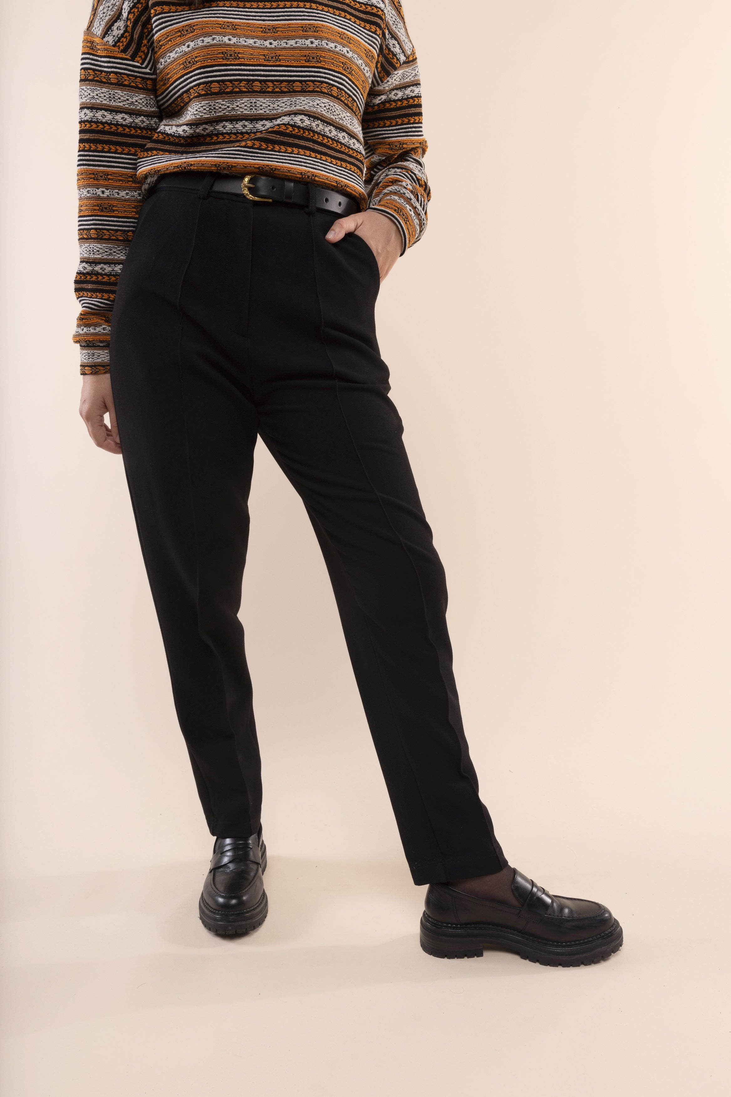 Pantalon cigarette noir