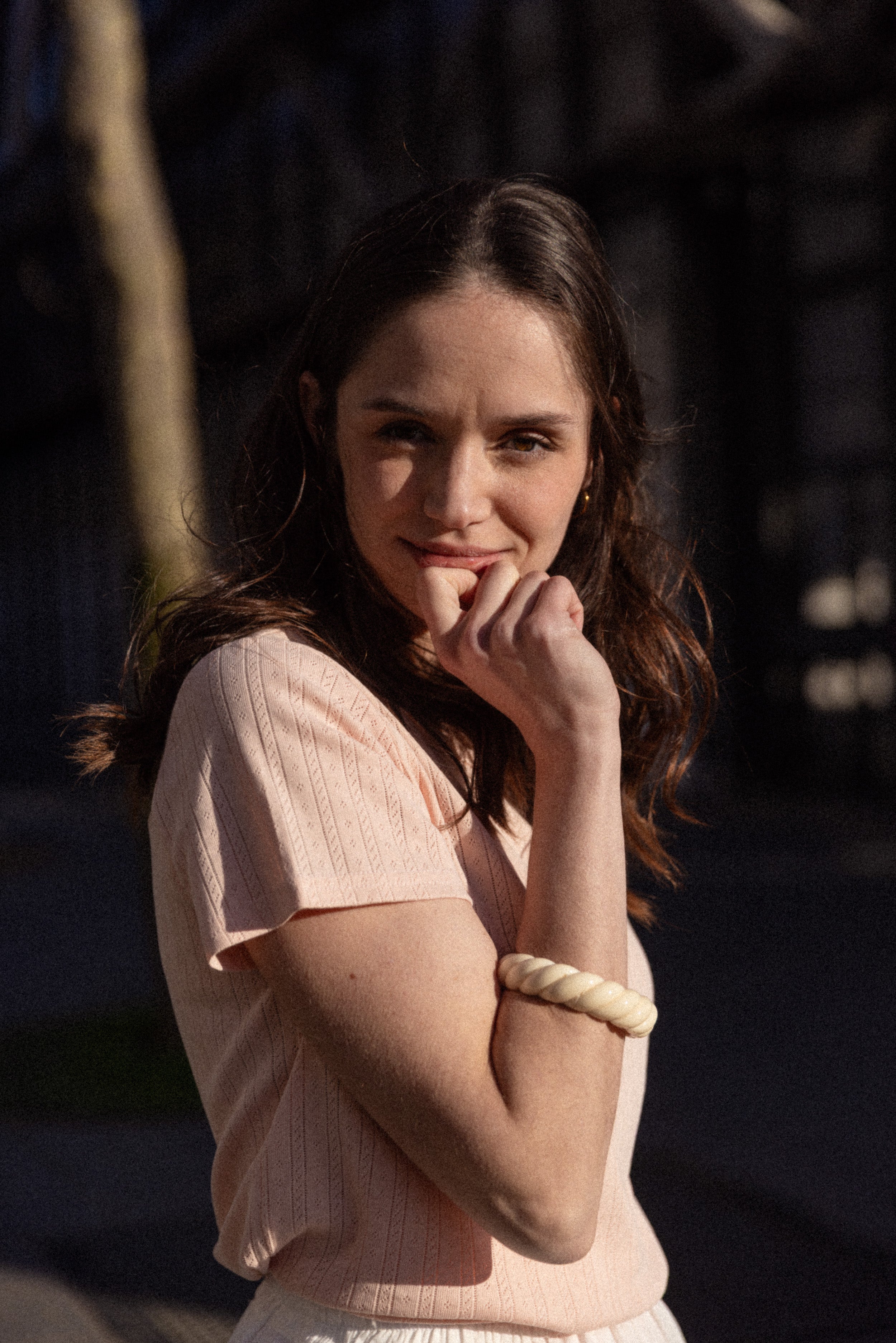 Tee ajouré baby rose