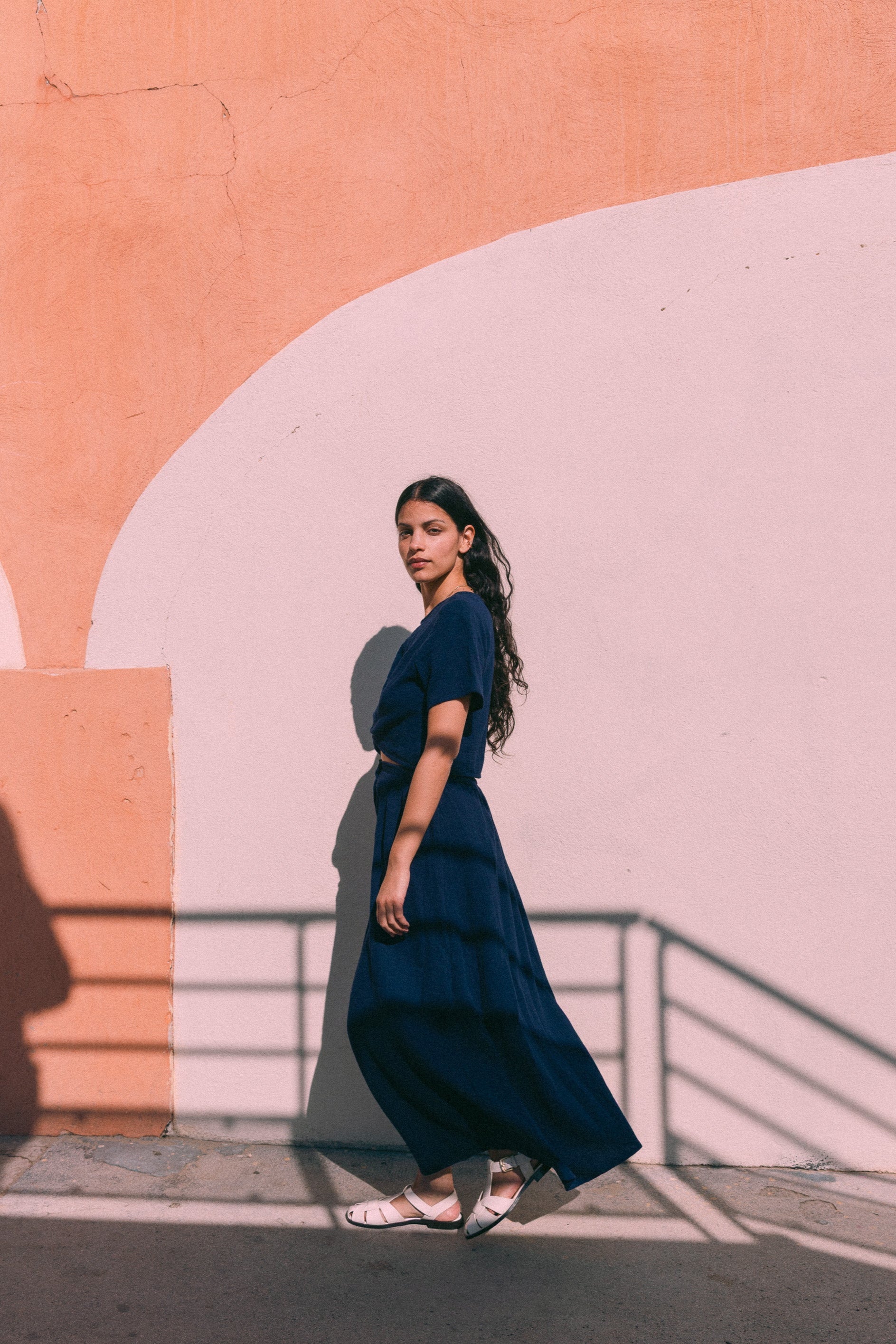 Maxi boutonnée marine