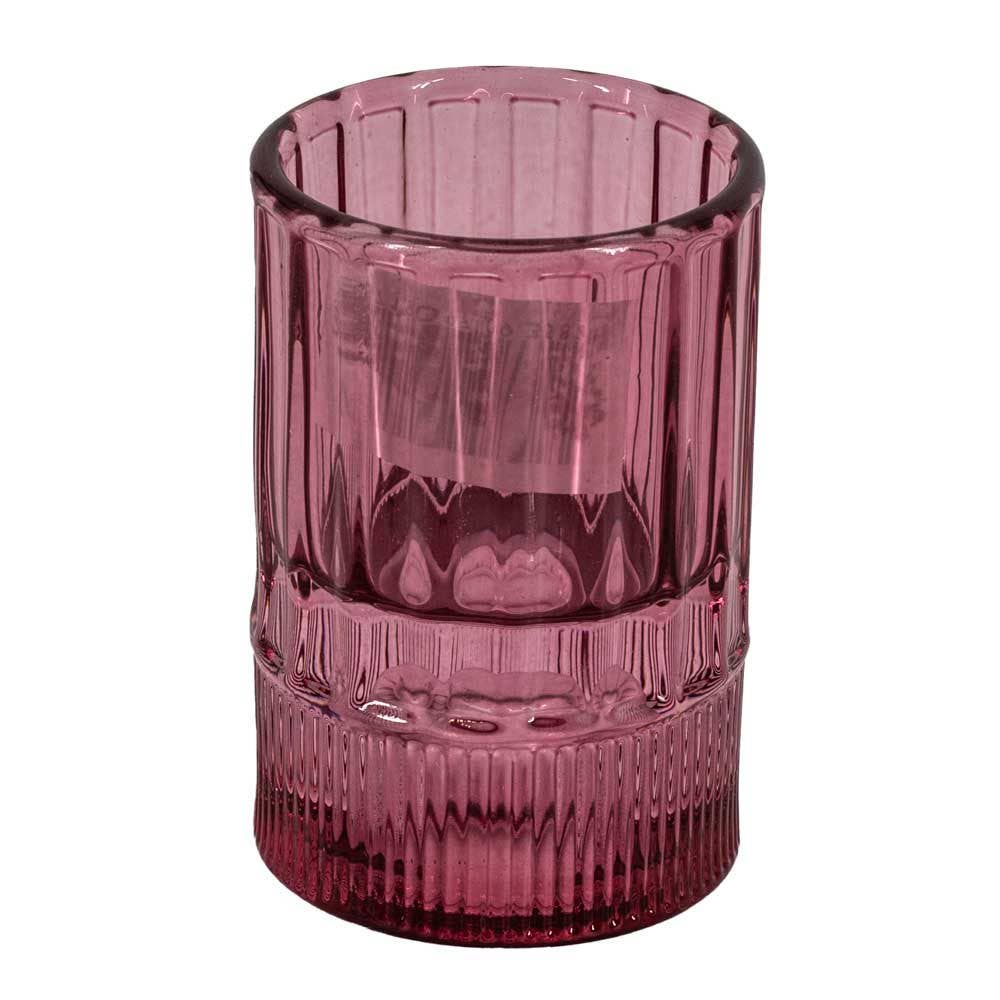 Twist Glass Candle Holder - Pink