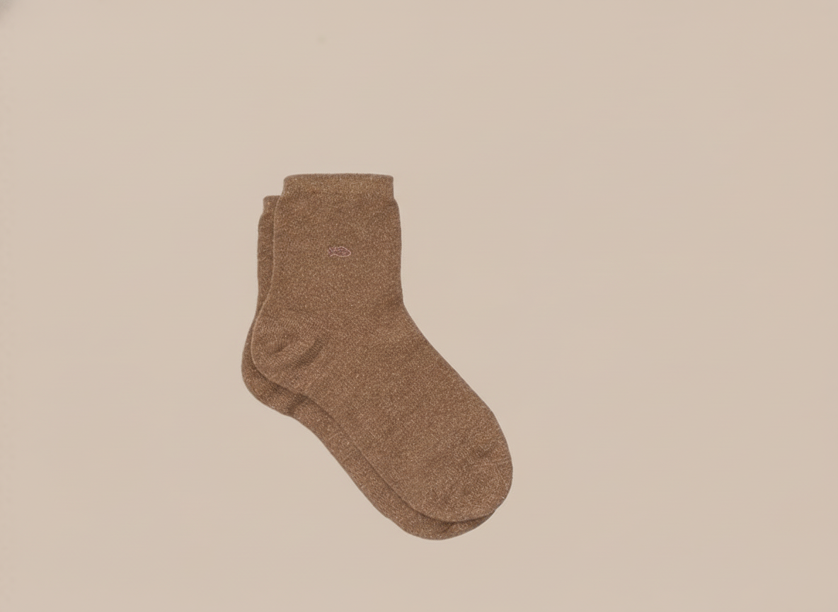 Chaussettes unies pailletées - Cuivre