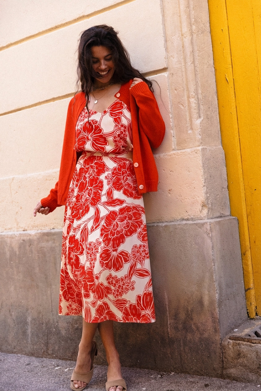 Jupe twist Coquelicot