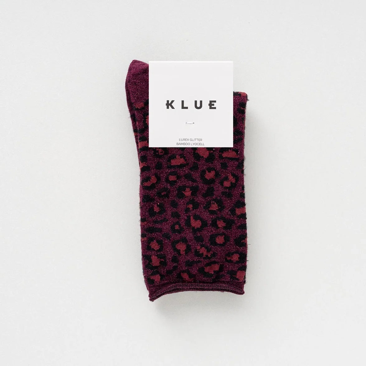 Chaussettes en Lurex à paillettes | Léopard bordeaux