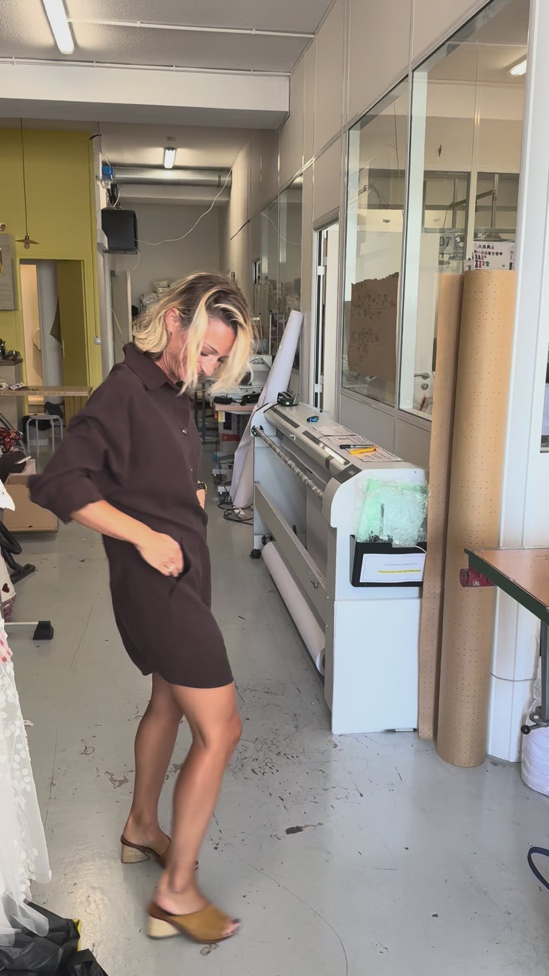 Robe vareuse marron