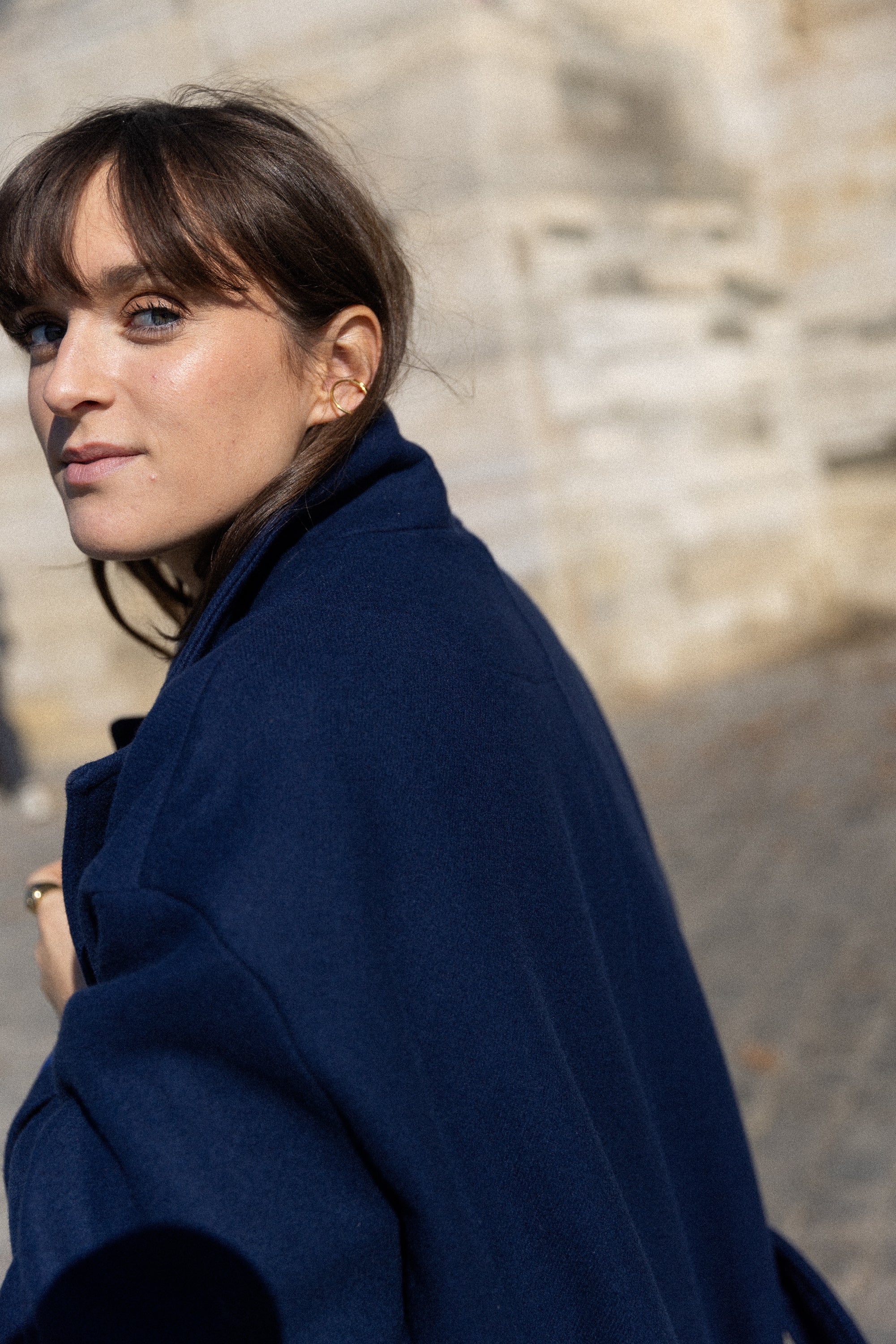 Manteau oversize bleu marine