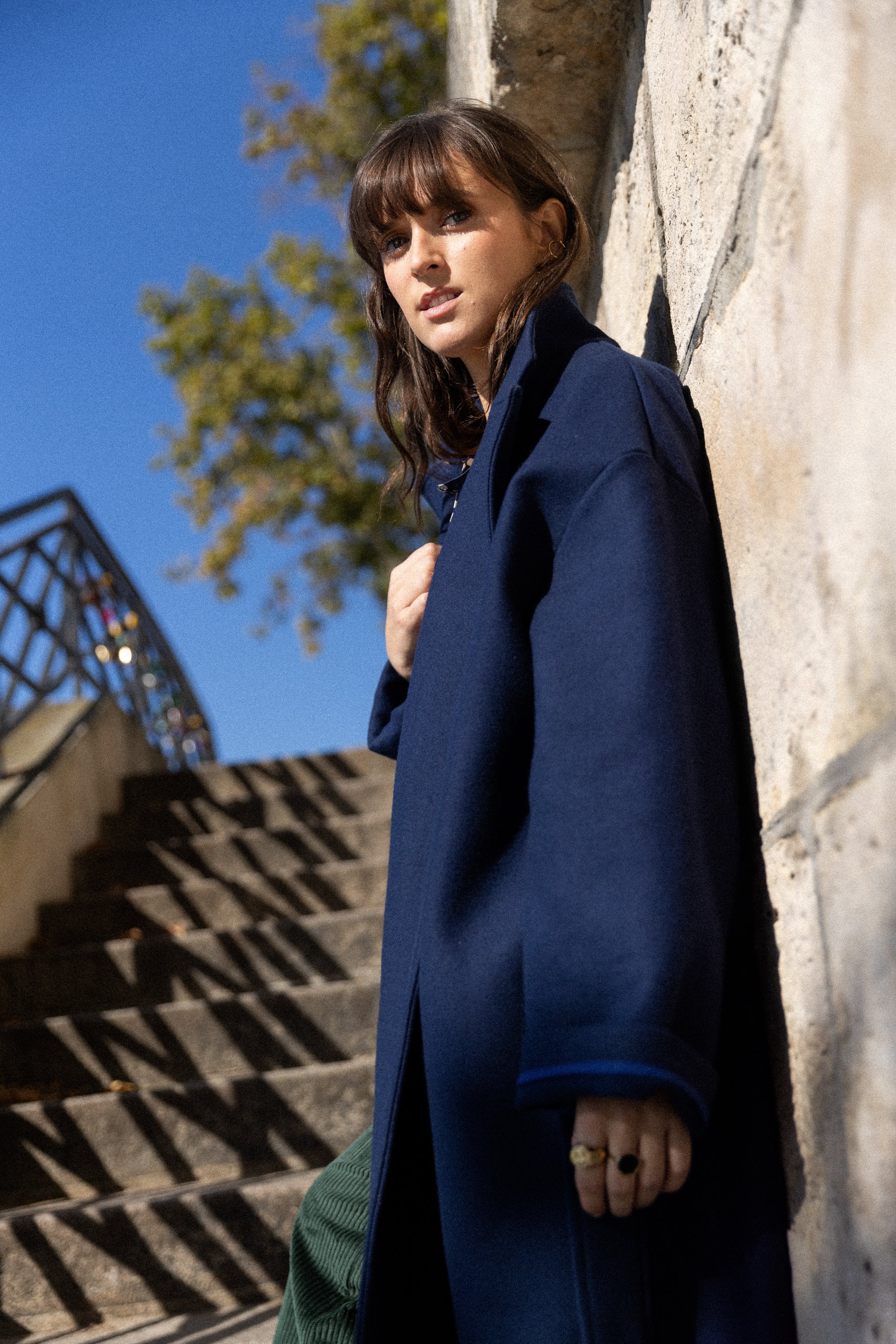 Manteau oversize bleu marine
