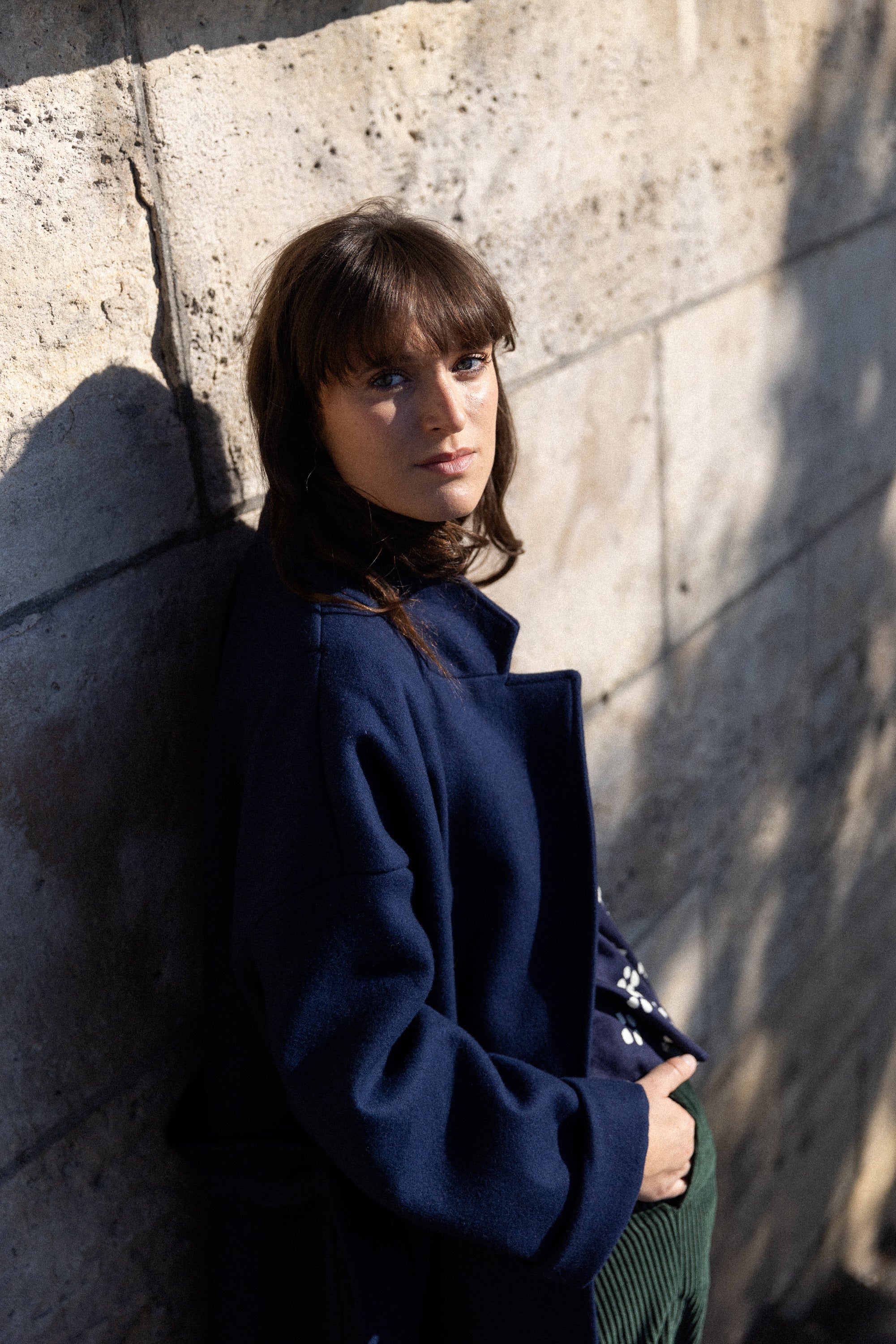 Manteau oversize bleu marine